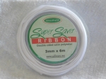 3mm x 6m Double Sided Satin Ribbon White